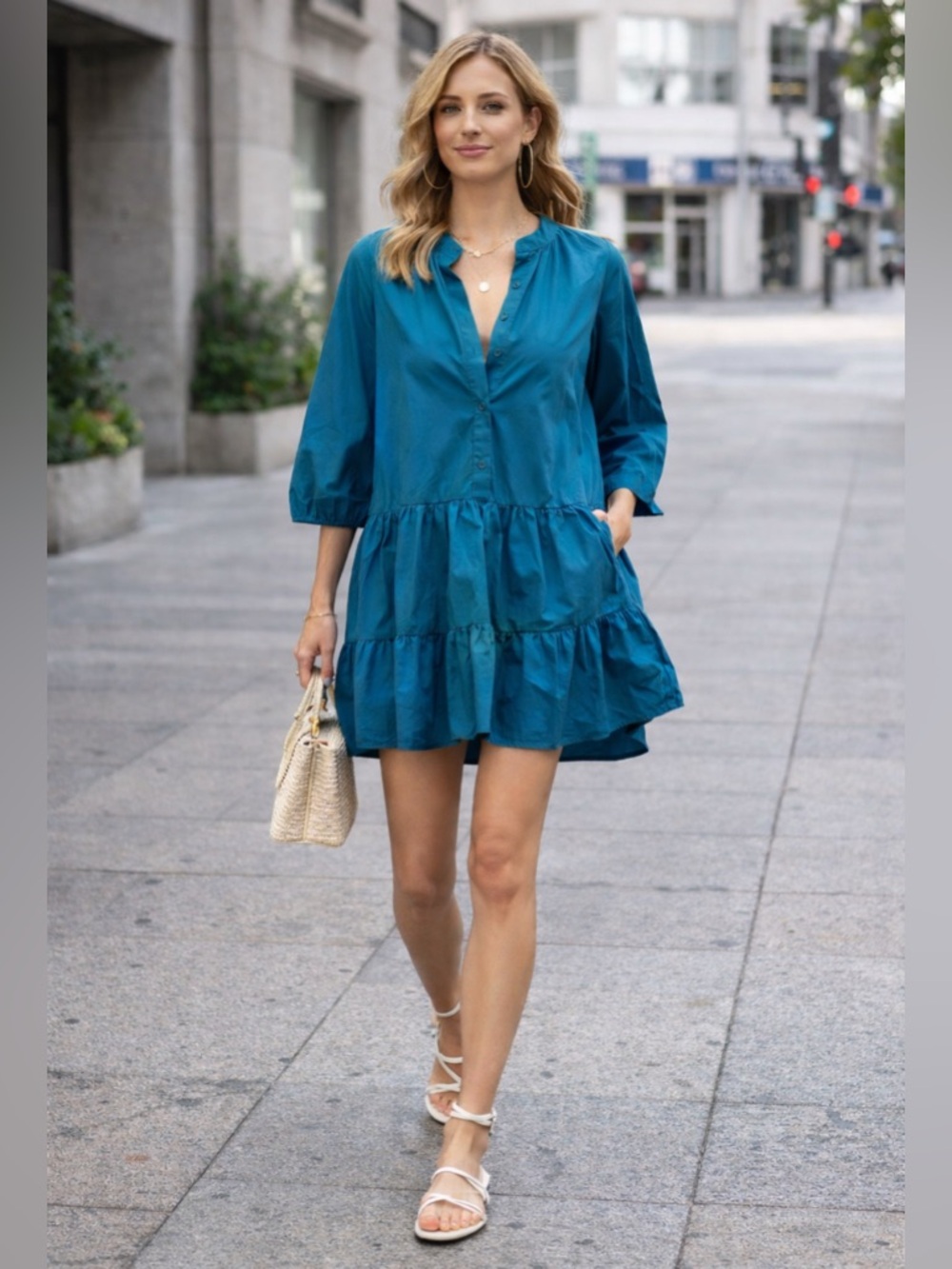 TOV Los Angeles Poplin Ruffled Dress